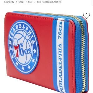 Loungefly Red and Blue NBA  Philadelphia 76ers Wallet NWT